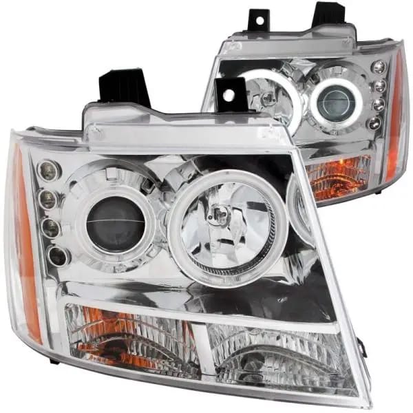 ANZO 2007-2013 Chevrolet Avalanche Projector Headlights w/ Halo Chrome thumbnail 3