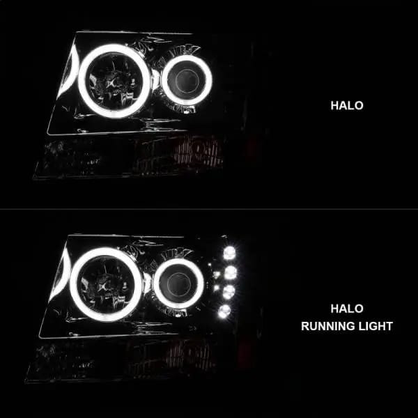 ANZO 2007-2013 Chevrolet Avalanche Projector Headlights w/ Halo Chrome thumbnail 9