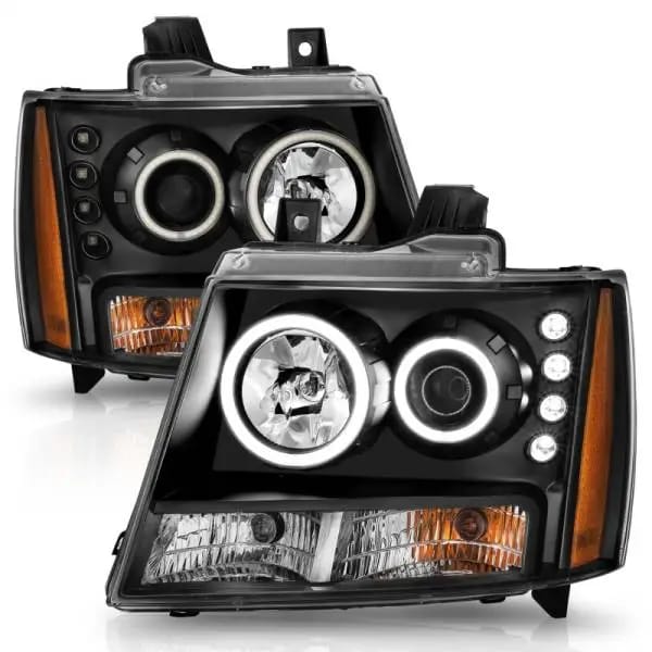 ANZO 2007-2013 Chevrolet Avalanche Projector Headlights w/ Halo Black (CCFL) thumbnail 9