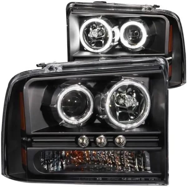 ANZO 2005-2007 Ford Excursion Projector Headlights w/ Halo Black w/ LED Strip (CCFL) 1pc thumbnail 2
