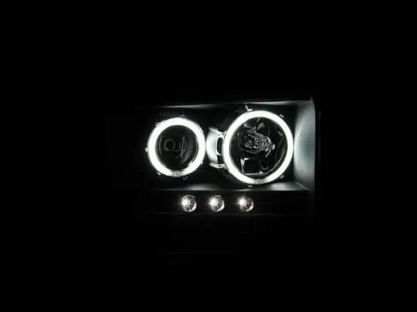 ANZO 2005-2007 Ford Excursion Projector Headlights w/ Halo Black w/ LED Strip (CCFL) 1pc thumbnail 3