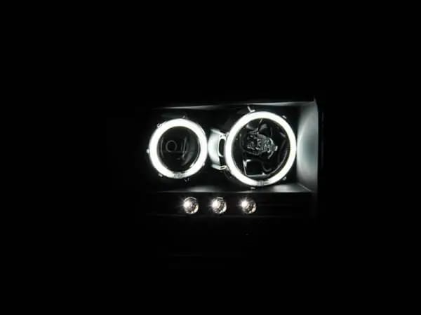 ANZO 2005-2007 Ford Excursion Projector Headlights w/ Halo Black w/ LED Strip (CCFL) 1pc thumbnail 5