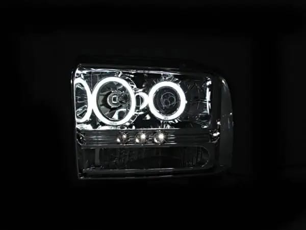 ANZO 2005-2007 Ford Excursion Projector Headlights w/ Halo Chrome w/ LED Strip (CCFL) 1pc thumbnail 3