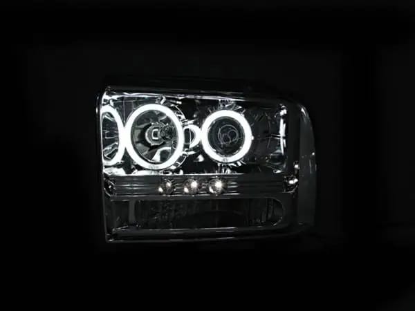ANZO 2005-2007 Ford Excursion Projector Headlights w/ Halo Chrome w/ LED Strip (CCFL) 1pc thumbnail 5