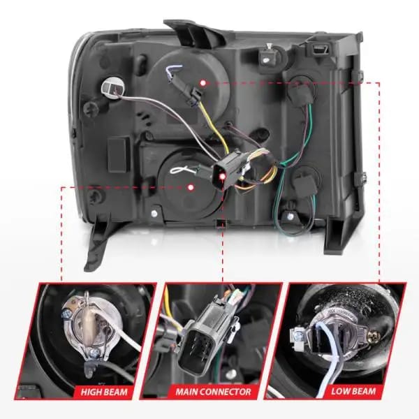 ANZO 2007-2013 GMC Sierra 1500 Projector Headlights w/ Halo Black thumbnail 15