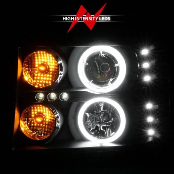 ANZO 2007-2013 GMC Sierra 1500 Projector Headlights w/ Halo Black thumbnail 16