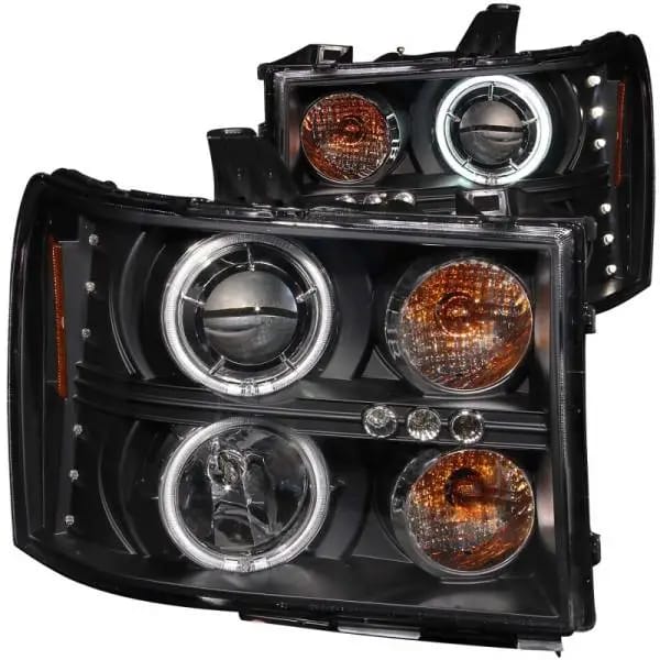 ANZO 2007-2013 GMC Sierra 1500 Projector Headlights w/ Halo Black thumbnail 2