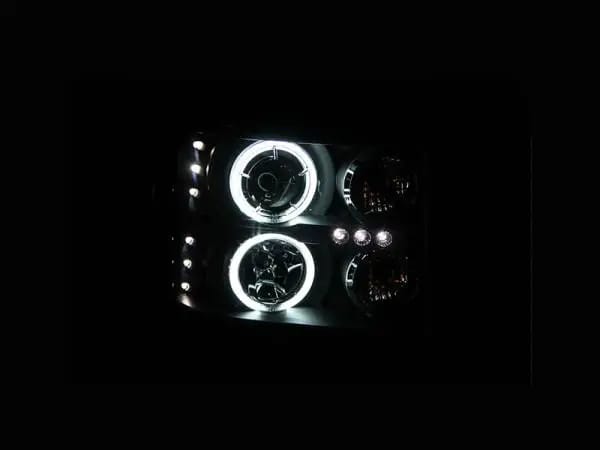 ANZO 2007-2013 GMC Sierra 1500 Projector Headlights w/ Halo Black thumbnail 3