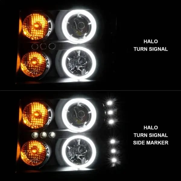 ANZO 2007-2013 GMC Sierra 1500 Projector Headlights w/ Halo Black thumbnail 4