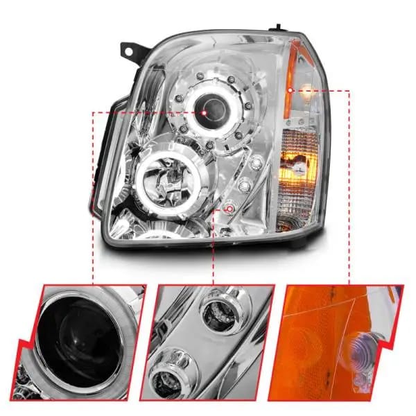 ANZO 2007-2014 GMC Yukon Projector Headlights w/ Halo Chrome (CCFL) thumbnail 4