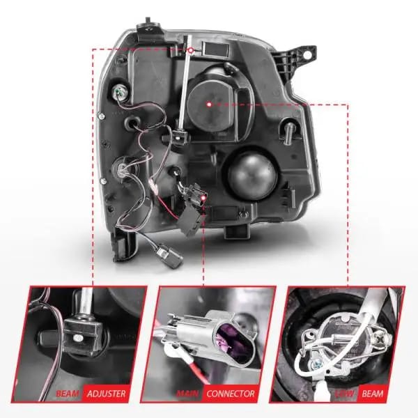 ANZO 2007-2014 GMC Yukon Projector Headlights w/ Halo Chrome (CCFL) thumbnail 13