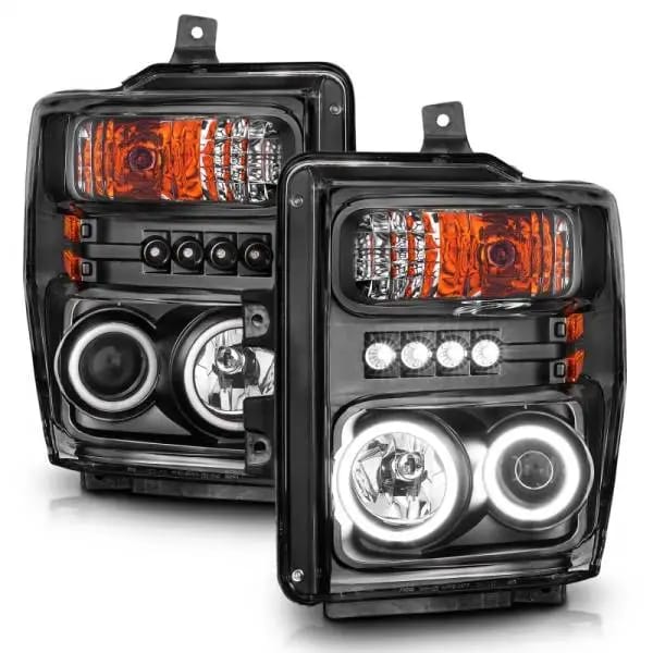 ANZO 2008-2010 Ford F-250 Projector Headlights w/ Halo Black (CCFL) thumbnail 9