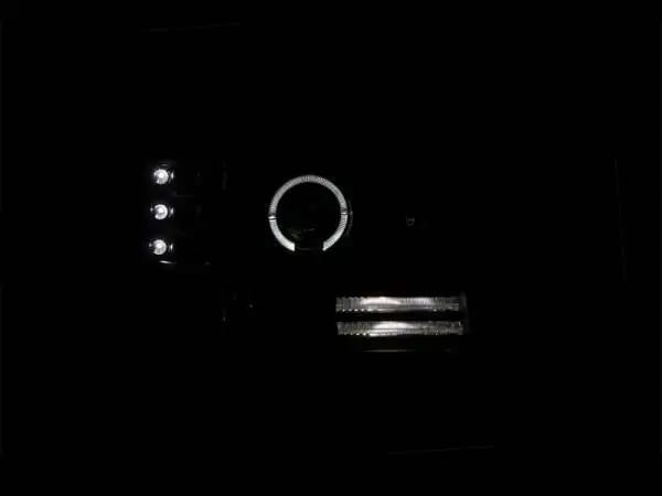 ANZO 1992-1996 Ford F-150 Projector Headlights w/ Halo Black w/ Side Markers and Parking Lights thumbnail 5
