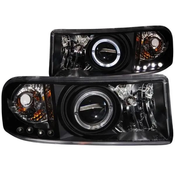ANZO 1994-2001 Dodge Ram Projector Headlights w/ Halo Black thumbnail 2