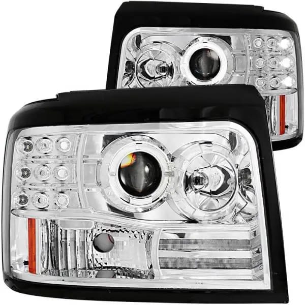 ANZO 1992-1996 Ford F-150 Projector Headlights w/ Halo Chrome w/ Side Markers and Parking Lights thumbnail 2