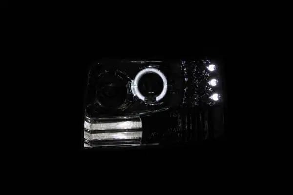 ANZO 1992-1996 Ford F-150 Projector Headlights w/ Halo Chrome w/ Side Markers and Parking Lights thumbnail 3