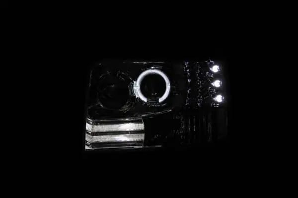 ANZO 1992-1996 Ford F-150 Projector Headlights w/ Halo Chrome w/ Side Markers and Parking Lights thumbnail 5