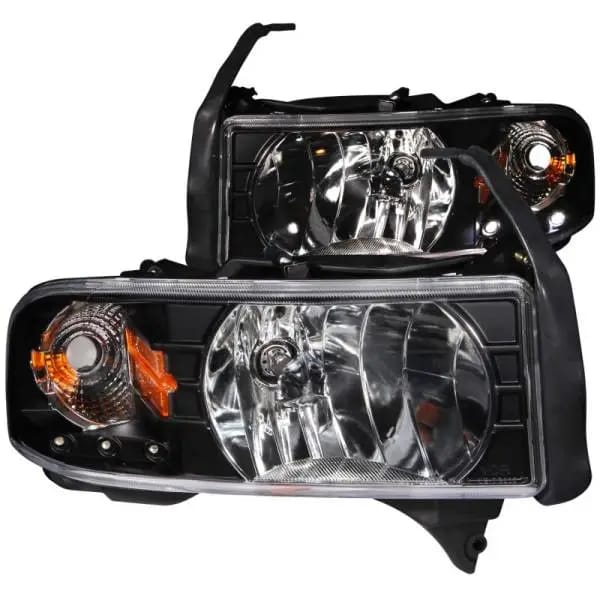 ANZO 1994-2001 Dodge Ram Crystal Headlights Black w/ LED thumbnail 2
