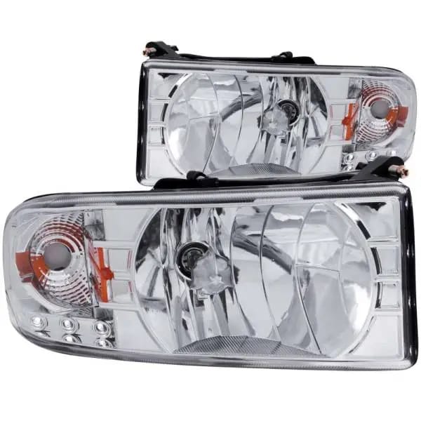 ANZO 1994-2001 Dodge Ram Crystal Headlights Chrome w/ LED thumbnail 2