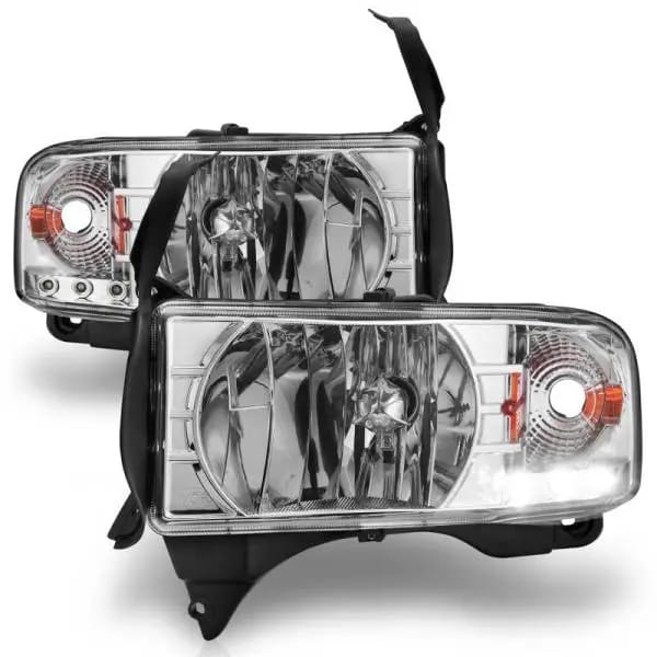 ANZO 1994-2001 Dodge Ram Crystal Headlights Chrome w/ LED thumbnail 4