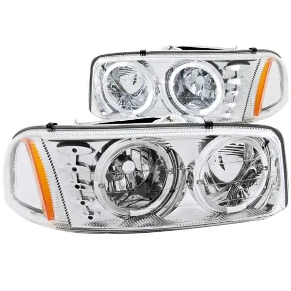 ANZO 1999-2006 GMC Sierra 1500 Crystal Headlights w/ Halo and LED Chrome thumbnail 2