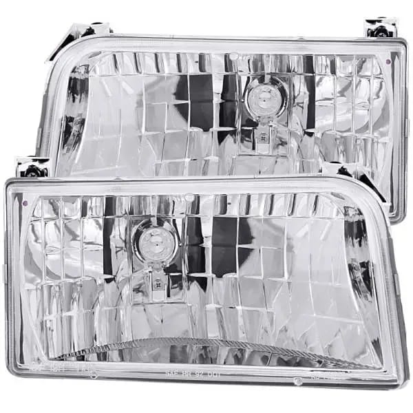 ANZO 1992-1996 Ford F-150 Crystal Headlights Chrome thumbnail 2