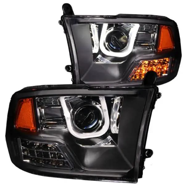 ANZO 2009-2016 Dodge Ram 1500 Projector Headlights w/ U-Bar Black thumbnail 2