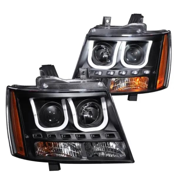 ANZO 2007-2013 Chevrolet Avalanche Projector Headlights w/ U-Bar Black thumbnail 2