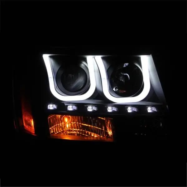ANZO 2007-2013 Chevrolet Avalanche Projector Headlights w/ U-Bar Black thumbnail 5