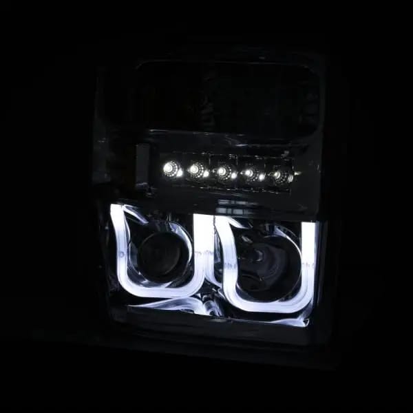 ANZO 2008-2010 Ford F-250 Projector Headlights w/ U-Bar Black thumbnail 3