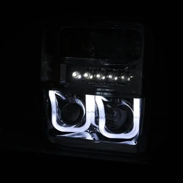 ANZO 2008-2010 Ford F-250 Projector Headlights w/ U-Bar Black thumbnail 5