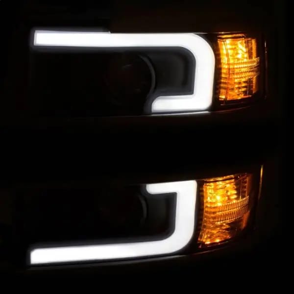 ANZO Projector Headlights 15-17 Chevrolet Silverado 2500HD / 3500HD Black w/ Chrome Rim thumbnail 6