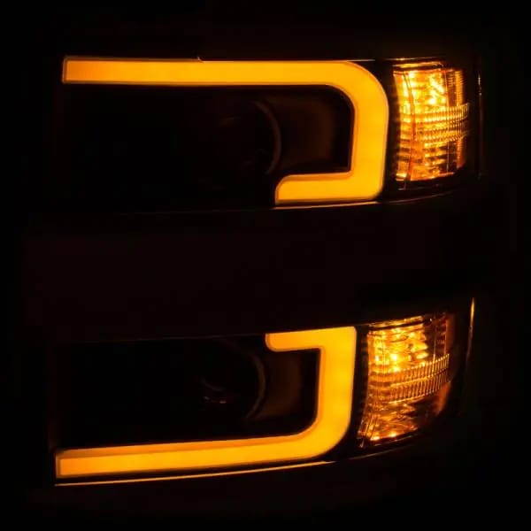 ANZO Projector Headlights 15-17 Chevrolet Silverado 2500HD / 3500HD Black w/ Chrome Rim thumbnail 10