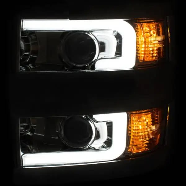 ANZO Projector Headlights 15-17 Chevrolet Silverado 2500HD / 3500HD Chrome w/ Chrome Rim thumbnail 10