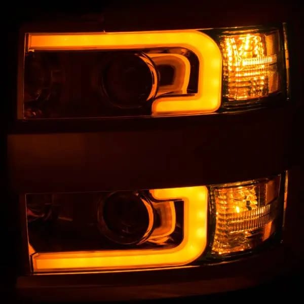 ANZO Projector Headlights 15-17 Chevrolet Silverado 2500HD / 3500HD Chrome w/ Chrome Rim thumbnail 12