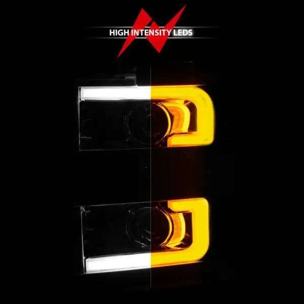 ANZO Projector Headlights 15-17 Chevrolet Silverado 2500HD / 3500HD Chrome w/ Chrome Rim thumbnail 18