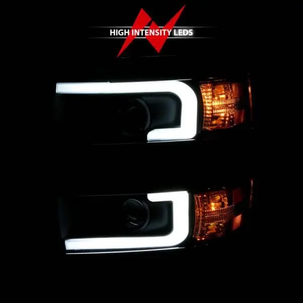 ANZO 2015-2016 Chevrolet Silverado Projector Headlights w/ Plank Style Design Black w/ Amber thumbnail 10