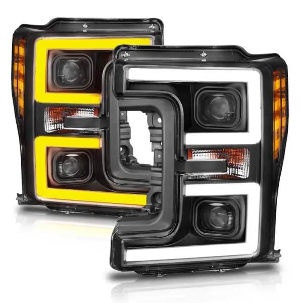 ANZO LED Headlights 17-18 Ford F-250 Super Duty Plank-Style L.E.D. Headlight Black (Pair) thumbnail 12