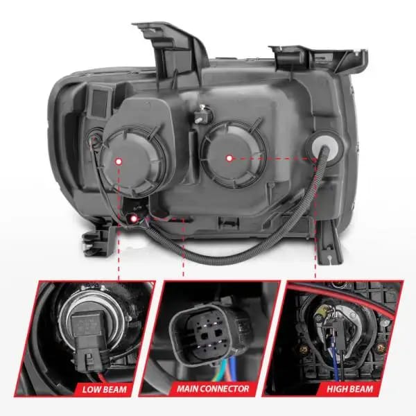 ANZO 2015+ GMC Canyon Projector Headlights w/ Plank Style Design Black w/ Amber thumbnail 6