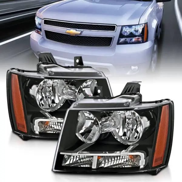 ANZO 2007-2014 Chevrolet Tahoe/Suburban Crystal Headlights Black thumbnail 5