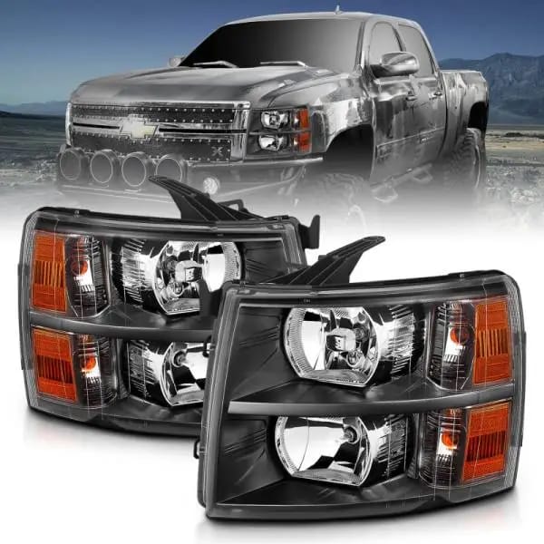 ANZO 2007-2013 Chevrolet Silverado Crystal Headlights Black thumbnail 5