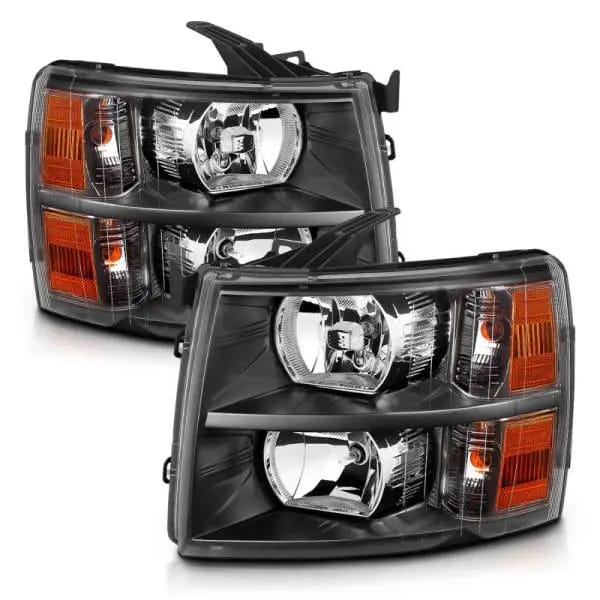 ANZO 2007-2013 Chevrolet Silverado Crystal Headlights Black thumbnail 6