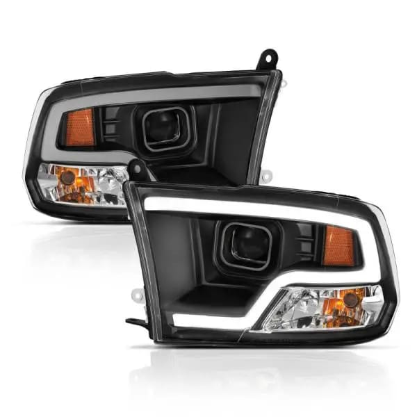 ANZO 09-18 Dodge Ram 1500 Plank Style Projector Headlights Black w/ Halo thumbnail 2