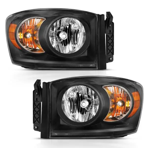 ANZO 2006-2009 Dodge Ram 1500 Crystal Headlight  Black Amber thumbnail 3