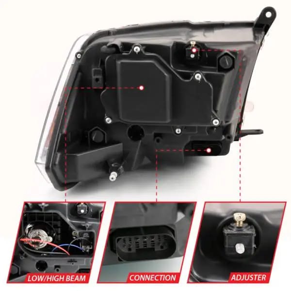 ANZO 2009-2018 Dodge Ram 1500 Projector Plank Style Switchback H.L Halo Black Amber (OE Style) thumbnail 13