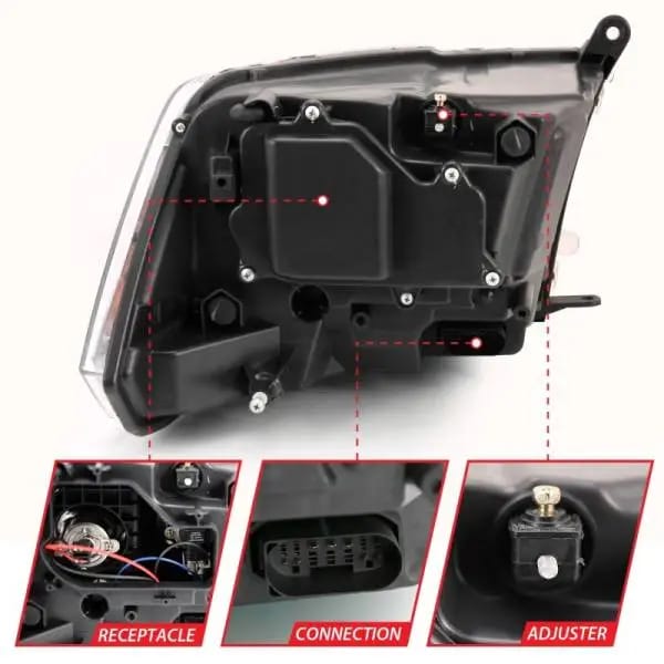 ANZO 2009-2018 Dodge Ram 1500 Projector Plank Style Switchback H.L Halo Chrome Amber (OE Style) thumbnail 6