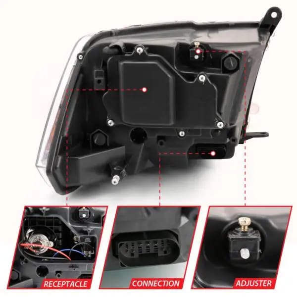 ANZO 2009-2018 Dodge Ram 1500 Projector Plank Style Switchback H.L Halo Chrome Amber (OE Style) thumbnail 10