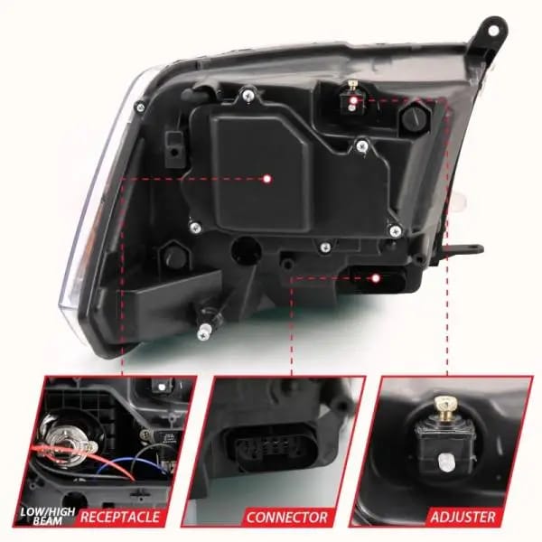 ANZO 2009-2018 Dodge Ram 1500 Projector H.L. Switchback Black Amber thumbnail 5