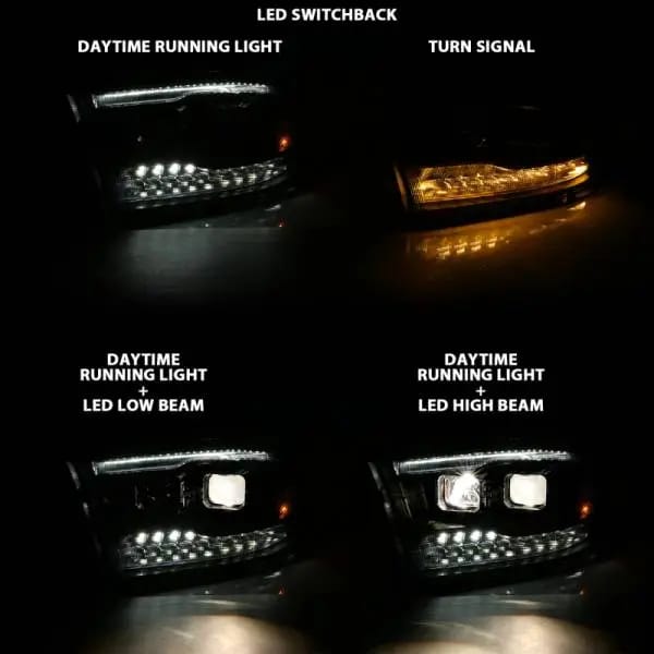 ANZO 2009-2018 Dodge Ram 1500 Projector H.L. Switchback Black Amber thumbnail 15