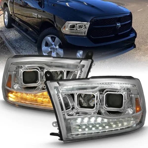 ANZO 2009-2018 Dodge Ram 1500 Projector H.L. Switchback Chrome Amber thumbnail 2